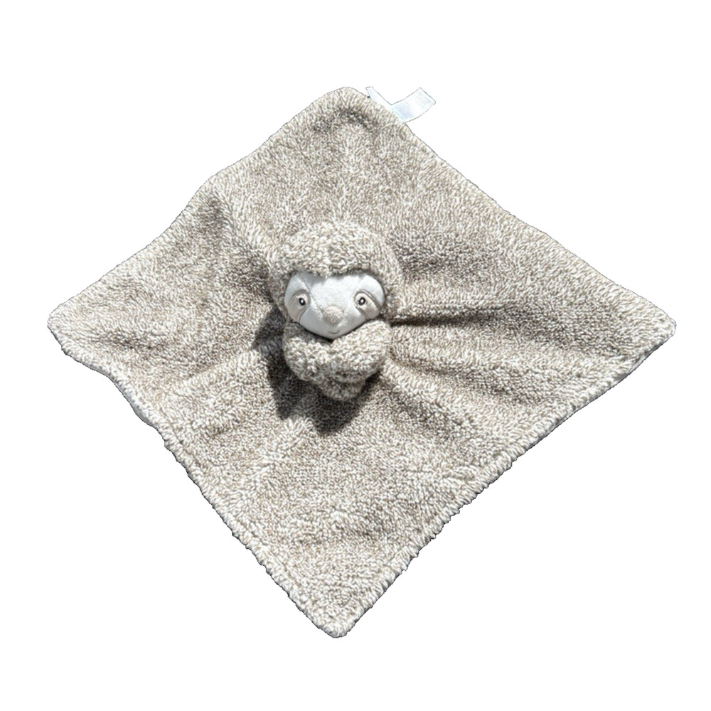 Carters Sloth Security Blanket Plush Baby Lovey Toy Brown & White 14" Stuffed
